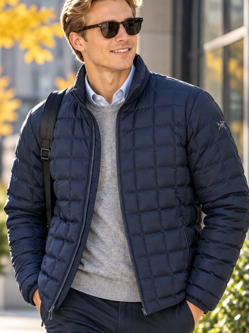 Arc'teryx Men's Down Puffer Jacket | Navy Quilted, Size M, 90/10 Down